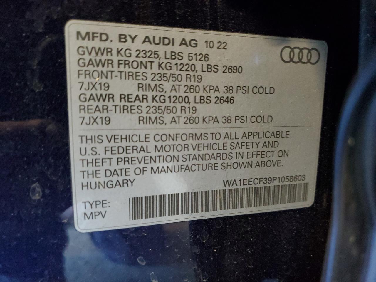 WA1EECF39P1058603 2023 Audi Q3 Premium Plus S Line 45