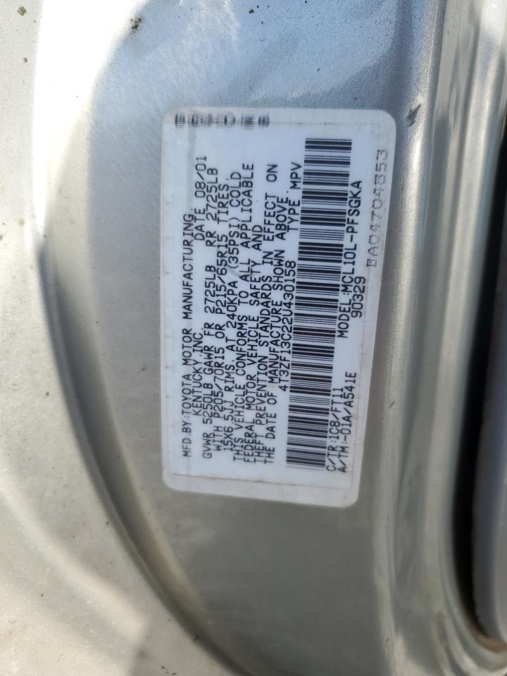 4T3ZF13C22U430158 2002 Toyota Sienna Le