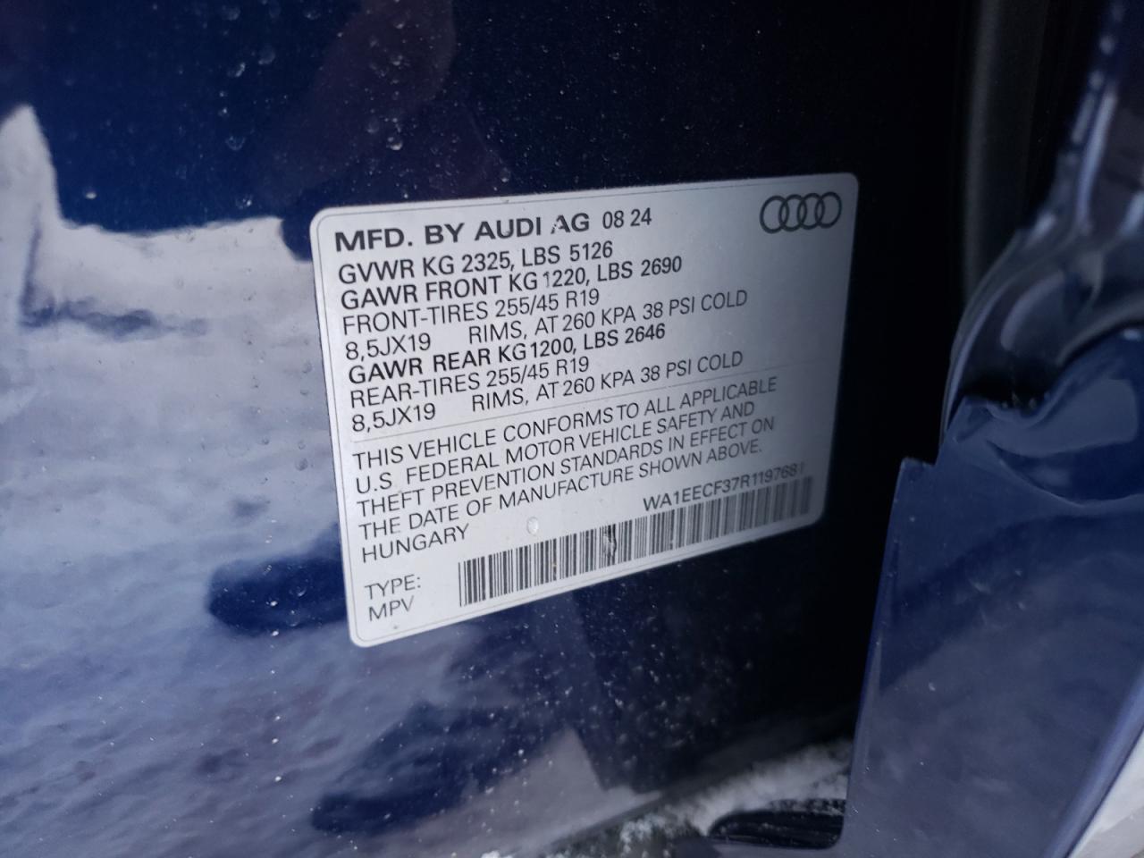 2024 Audi Q3 Premium Plus S Line 45 VIN: WA1EECF37R1197681 Lot: 89162795