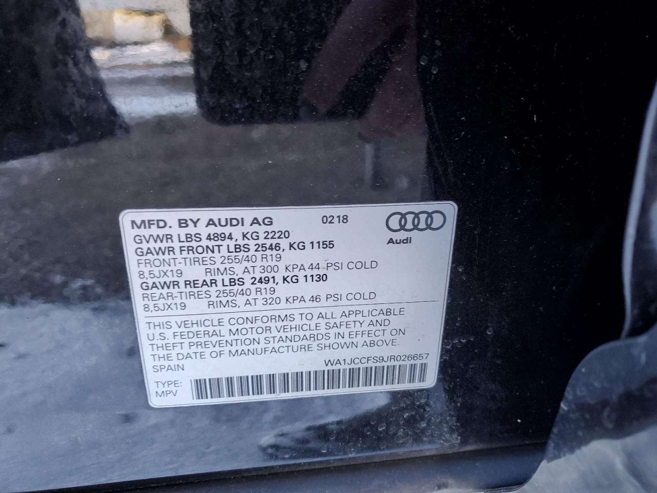 2018 Audi Q3 Premium Plus VIN: WA1JCCFS9JR026657 Lot: 87700115