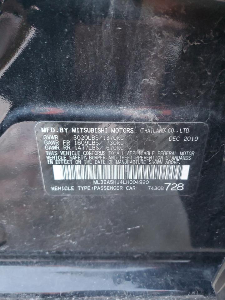 2020 Mitsubishi Mirage Le VIN: ML32A5HJ4LH004920 Lot: 88821035