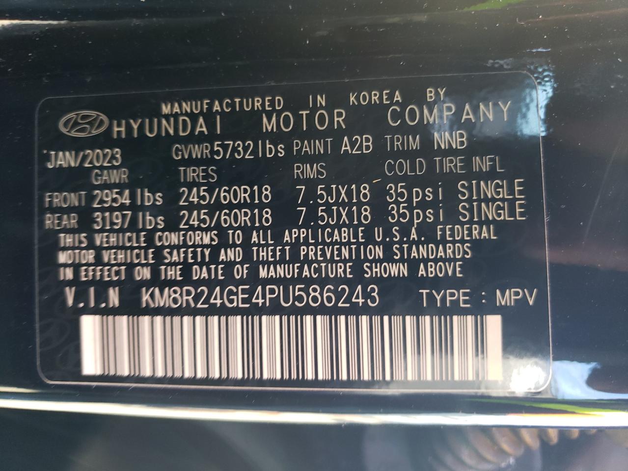 KM8R24GE4PU586243 2023 Hyundai Palisade Sel