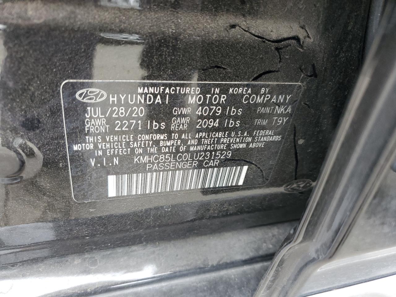 2020 Hyundai Ioniq Sel VIN: KMHC85LC0LU231529 Lot: 43837525