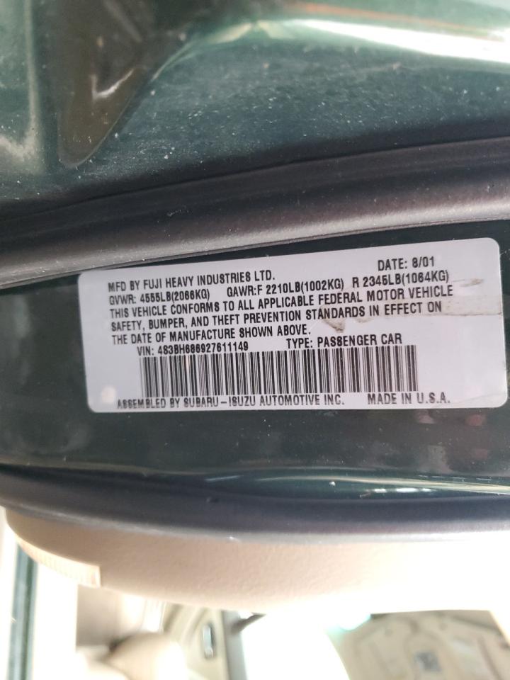 4S3BH686927611149 2002 Subaru Legacy Outback Limited