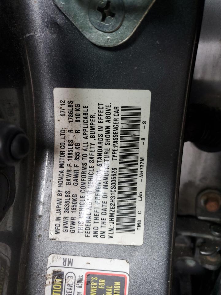 JHMZE2H31CS006626 2012 Honda Insight