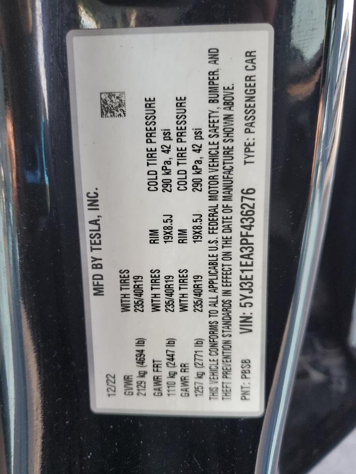 5YJ3E1EA3PF436276 2023 Tesla Model 3