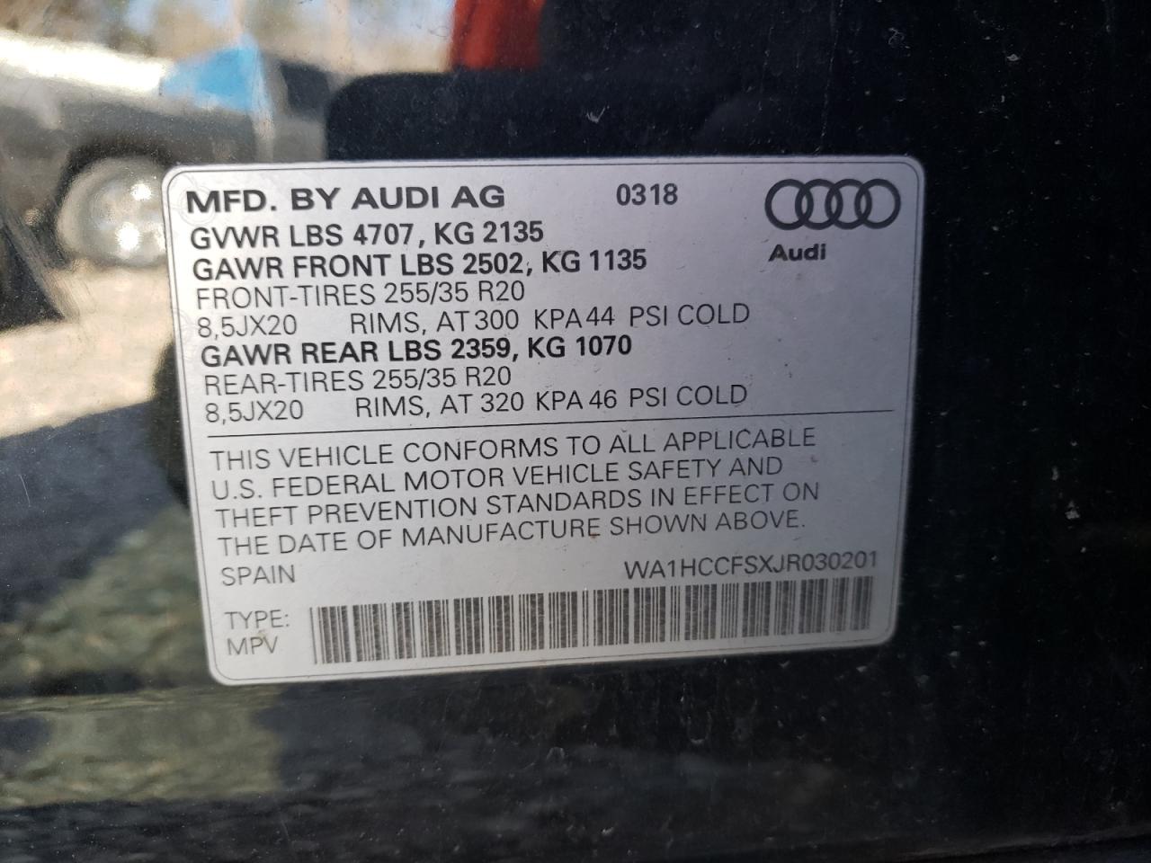 2018 Audi Q3 Premium Plus VIN: WA1HCCFSXJR030201 Lot: 45162565