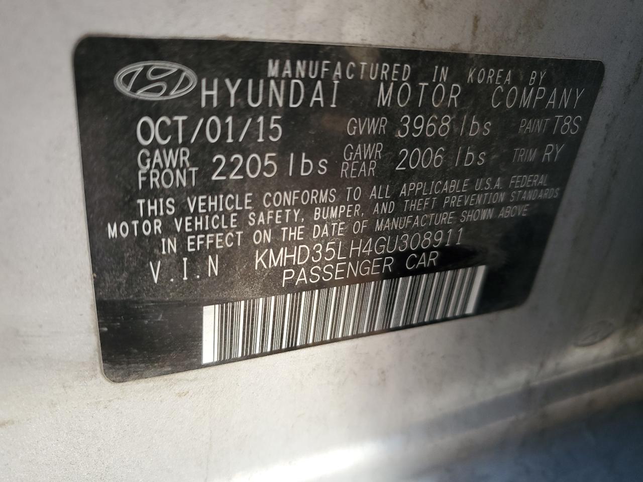 KMHD35LH4GU308911 2016 Hyundai Elantra Gt