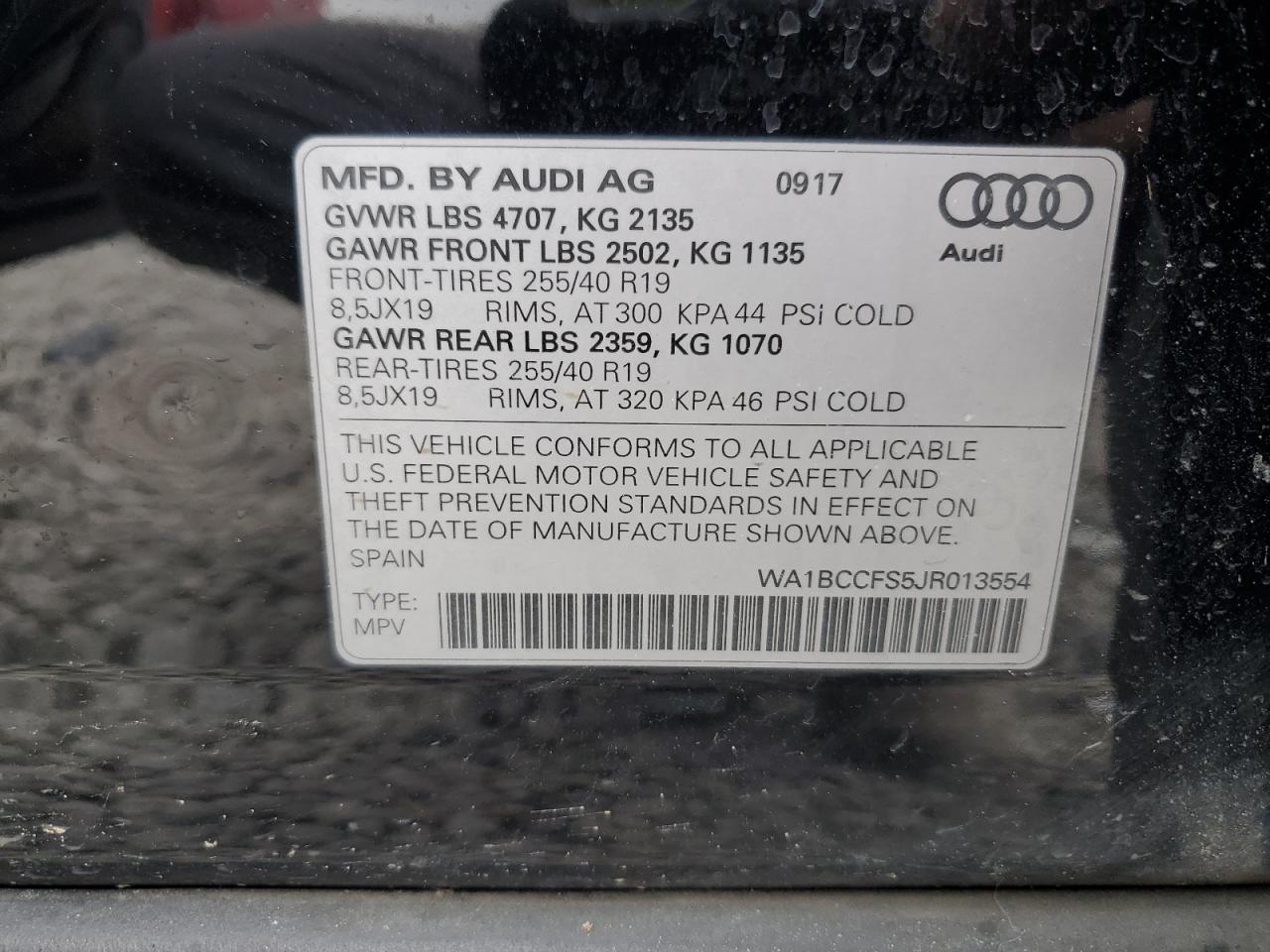 2018 Audi Q3 Premium VIN: WA1BCCFS5JR013554 Lot: 44458725