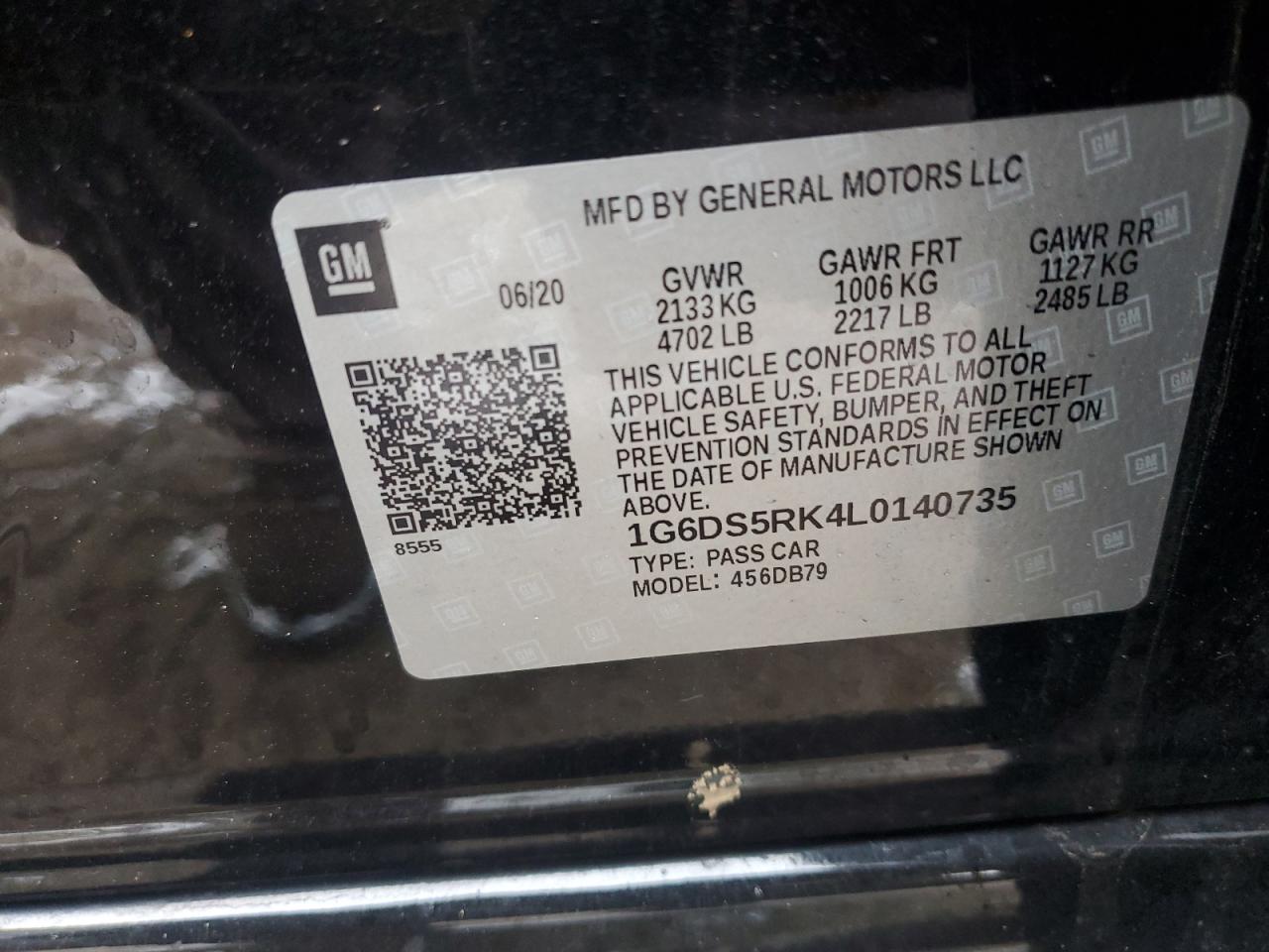 1G6DS5RK4L0140735 2020 Cadillac Ct5 Luxury