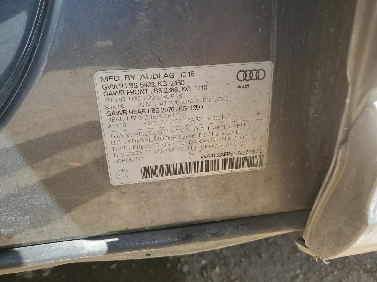 WA1L2AFP8GA071673 2016 Audi Q5 Premium Plus