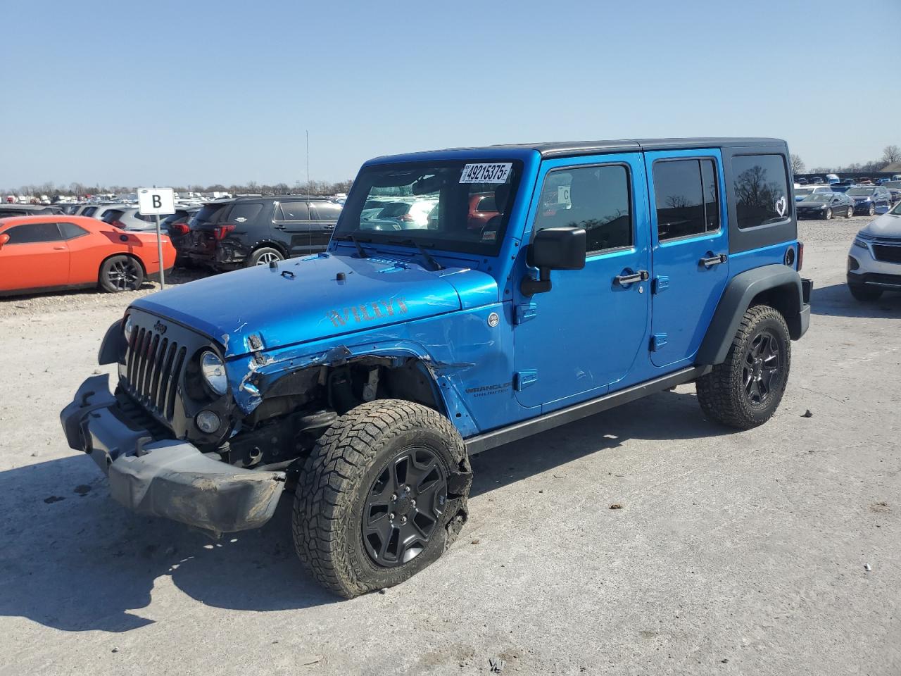 2016 Jeep Wrangler Unlimited Sport VIN: 1C4BJWDG3GL296463 Lot: 49215375