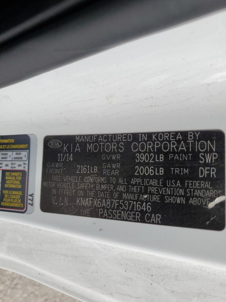 KNAFX6A87F5371646 2015 Kia Forte Ex