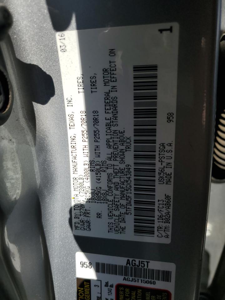 5TFDW5F15GX543049 2016 Toyota Tundra Crewmax Sr5