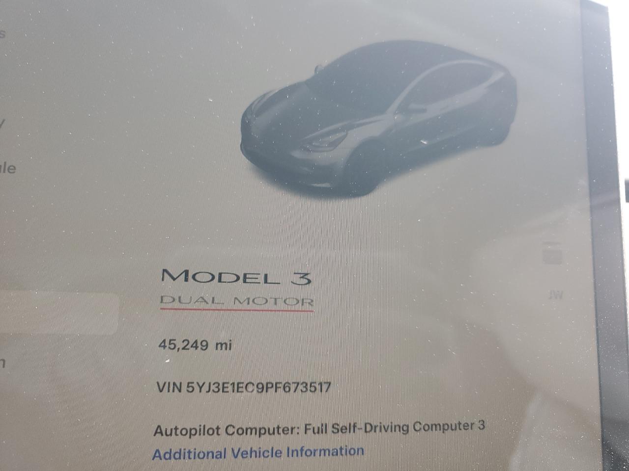 5YJ3E1EC9PF673517 2023 Tesla Model 3