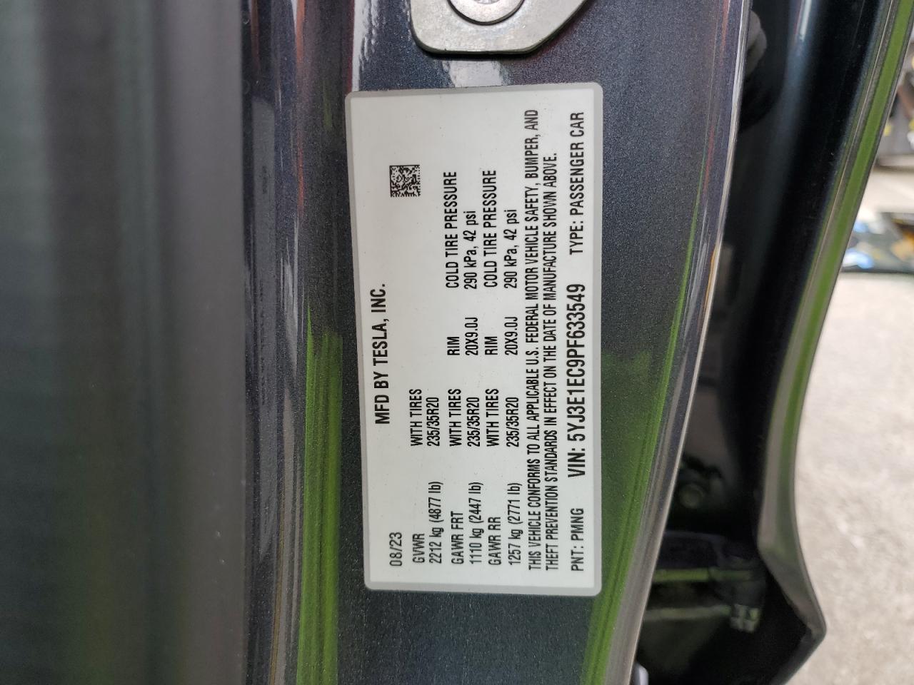 5YJ3E1EC9PF633549 2023 Tesla Model 3