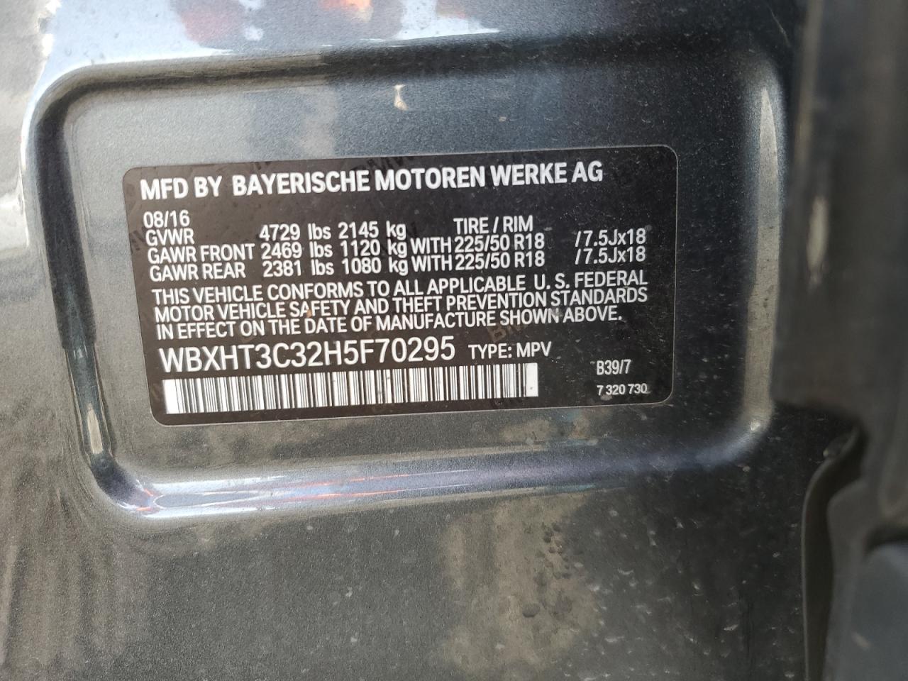 WBXHT3C32H5F70295 2017 BMW X1 xDrive28I