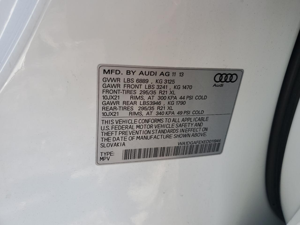 WA1DGAFEXED011944 2014 Audi Q7 Prestige