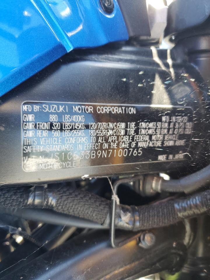 JS1C533B9N7100765 2022 Suzuki Gsx-S750 M