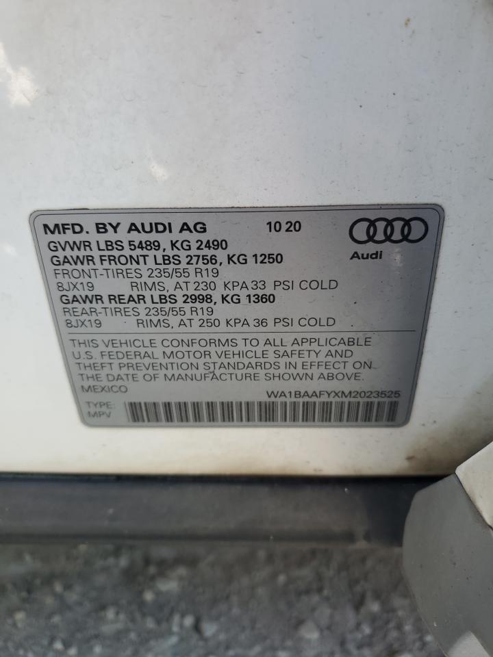 2021 Audi Q5 Premium Plus VIN: WA1BAAFYXM2023525 Lot: 65912444