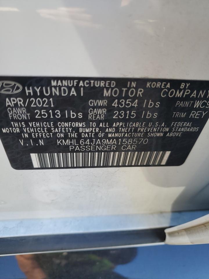 2021 Hyundai Sonata Sel VIN: KMHL64JA9MA158570 Lot: 73371603