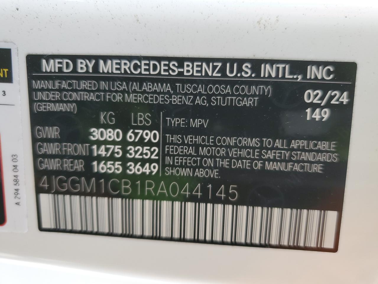 2024 Mercedes-Benz Eqe Suv 350 4Matic VIN: 4JGGM1CB1RA044145 Lot: 83213574