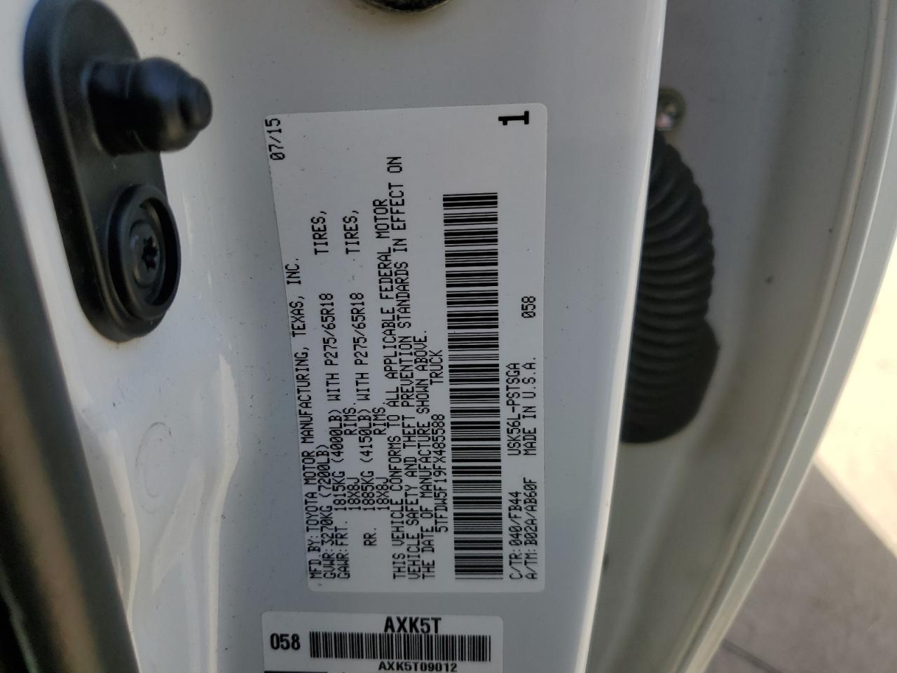 5TFDW5F19FX485588 2015 Toyota Tundra Crewmax Sr5